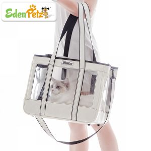 Edenpetz Túi Vận Chuyển Chó Mèo Thú Cưng Túi Xách Đeo Vai PU Du Lịch Trong Suốt Thời Trang Bên Ngoài Tải Trọng Thoáng Khí 7KG