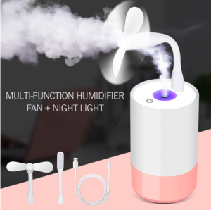 Multifunction 3 in 1 Mini USB Car Office Air purifier Fan Aromatherapy Spray Humidifier
