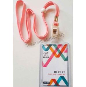 เป็นป้ายชื่อแนวตั้งใส โรบิ้น สายคล้องคอ คลิปพลาสติก คุณภาพดี