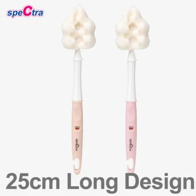 Spectra Long Type Baby Bottle Cleaner 2 pcs Sponge Brush Milk Storage Korea