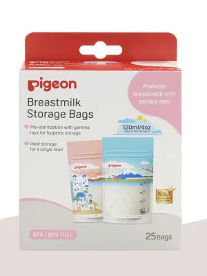 100% Original Pigeon Breastmilk Storage Bags 25pcs ( 4oz 120ml / 6oz 180ml ) Milk Storage Bag Breast Milk Storage Bag