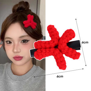กิ๊บติดผมสุดสร้างสรรค์2ชิ้นแสดงอารมณ์โกรธกิ๊บหนีบตุ่นปากเป็ดผ้าโครเชต์ตลกกิ๊บกิ๊บติดผมด้านหน้านักเรียนหญิง