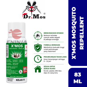 【READY STOCK】XMOS Mosquito Repellent Spray/ Ubat Nyamuk Tidak Berminyak (83ml/50g) XMOS