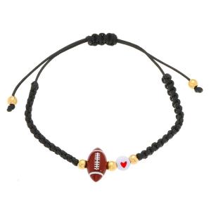 Versatile Sports Charm Bracelet Football Rugby Tennis Bead Patterns Lightweight Adjustable Sports Wristband