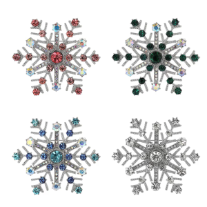 Festive Snowflake Pin Secure Clasp Brooch Gift For Winter Coat Dress or Formal Occasions