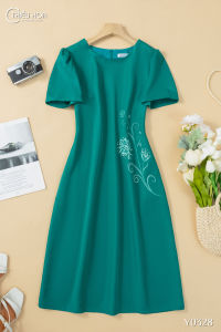 Đầm trung niên thiết kế cao cấp đơn giản chất liệu Cotton Lạnh mặc cực mát DD4Y0328 Thời trang Thiều Hoa