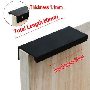 Black Hidden Cabinet Pulls Aluminum Alloy Kitchen Cupboard Handles Drawer Furniture Handle Bedroom