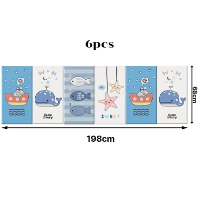 ToyVille แผ่นกันกระแทกติดผนัง กันกระแทกเด็ก 6pcs / 8pcs กแผ่นแปะผนัง าวไม่ทิ้งรอย นุ่ม กันน้ำ การ์ตูนน่ารัก