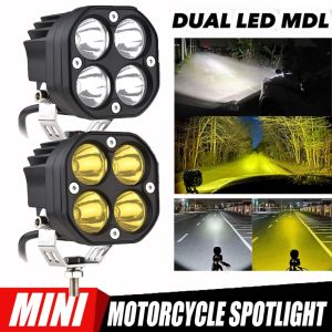 2PCS Universal 3 Inch 60W Yellow LED Work Light Square Mini Waterproof Driving Light Fog Light