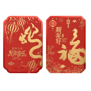 5pcs New Year Blessing Cards 2025 Year Of The Snake Handwritten Greeting Cards Spring Festival Celebration Supplies