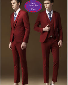 Jas Formal Pria - 1SET Jas Celana dan Rompi - Jas Pesta Pria - Jas Kantor Pria Exclusive - Marun