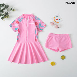 ชุดว่ายน้ำเด็กผู้หญิง ชุดว่ายน้ำเด็กแบบกระโปรงมีกางเกงด้านใน