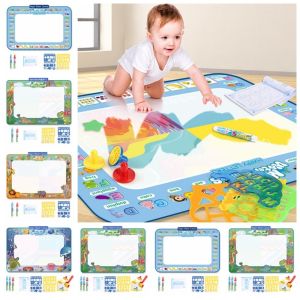 FUTUI Repeated Graffiti Magic Water Canvas Reusable Super Size Water Painting Blanket Childrens Drawing Durable Educational Toys Birthday Gifts