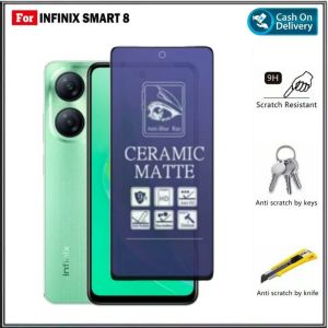 INFINIX SMART 9 SMART 9 HD SMART 8 SMART 7 SMART 6 PLUS SMART 6 NFC SMART 6 HD SMART 5 SMART 4 SMART 3+ ANTI GORES CERAMIC BLUE LIGHT ANTI RADIASI PLASTIK MIKA LENTUR TEMPERED ANTI PECAH