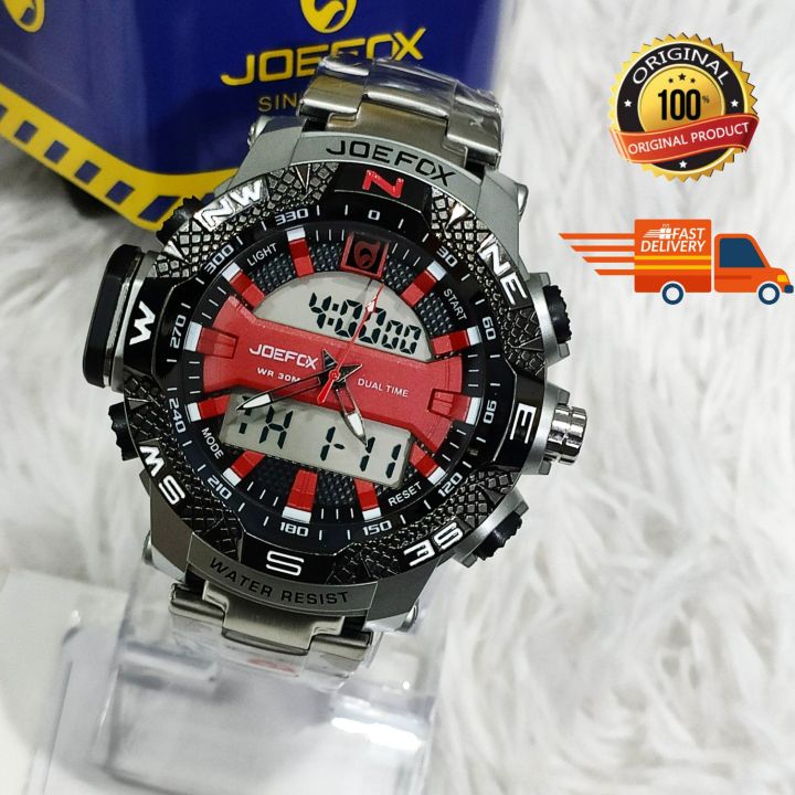 JoeFox Original 50mm Men's Watch Casual Dual-Time Super iLLuminator Non ...