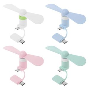 IRhea Portable Phone Fan 2 in 1 Type-C Small Mini Fan for Mobile Phone