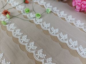 Charlie fabric ลูกไม้ผ้าไนล่อนเนื้อนิ่ม ปักลายใบไม้ ขนาดความกว้าง 5 ซม. ลูกไม้คุณภาพดี สีสวย ใช้ตกแต่งงานผ้า งานDIY