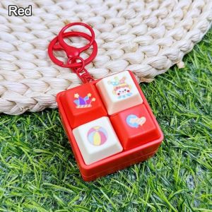 MISSUP Cartoon Fidget Keychain DIY Keyboard Keys Button Squeeze Music Keychain Relaxing Keycap Finger Keyboard Caps