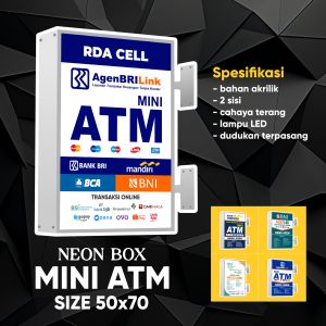 Neon Box 50x70cm Mini ATM Akrilik Dua Sisi Custom