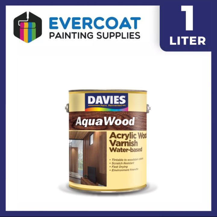 Davies AquaWood Wood Stain + Varnish Water Based 1L Lazada PH