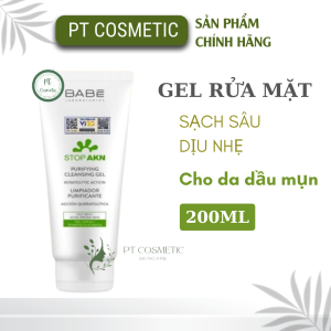 Sữa Rửa Mặt BABE - BABÉ Stop Akn Purifying Cleansing Gel Cho Da Dầu Mụn 200ml (HÀNG CTY)