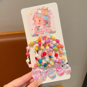 JJT Cute Cartoon Beaded Bracelets for Kids Girls Princess Series Handmade Jewelry with Adorable Animal Charms