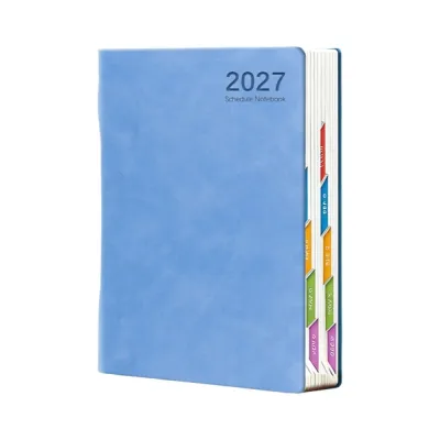 HOUCHU English/Spanish 2027 Daily Planner Notebooks 320 Pages Portable Efficiency Schedule Notebook Agenda Book Multi Functional Calendar Diary For School Office Work