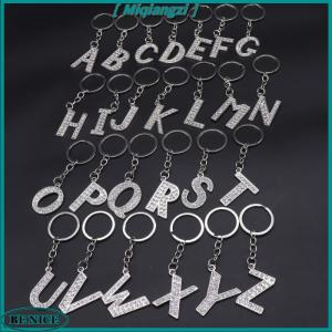 [miqiangzi] Fashion Charm 26 English Letters A-Z Alphabet Keychains Car Bag Crystal Rhinestones Alloy Name Key Chains Jewelry