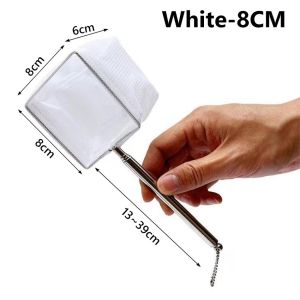 Aquarium Telescopic Stainless Steel Fishing Net Fish Tank Accessories Extendable 13-39cm Long Handle