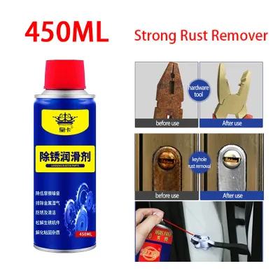 Strong Rust Remover for Metal steel 550ML Tough Rust Removal Strong Rust Removal Lubricant Anti Rust Spray Stain Dirt Cleaner Penetrating Oil for Bicycle Chains Motorcycles Cars Multipurpose Oil/Rust Remove Derusting Car Maintenance Cleaning