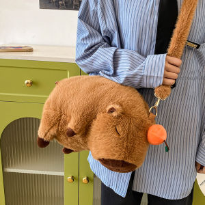 Túi Đeo Chéo Hình Capybara Lông Mềm Siêu Dễ Thương – Ba Lô Mini 2 Kiểu Đeo Đáng Yêu Hot Trend