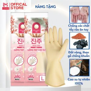 Hàng Tặng Không Bán - Bộ 2 Đôi Găng Tay Cao Su Tay Lửng Ngọc Trai Size L