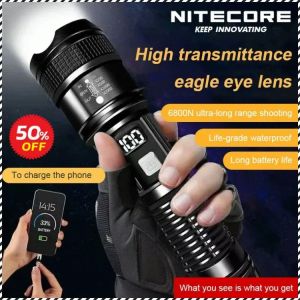 Portable Telescopic Flashlight Long Range Small Outdoor Spot Floodlight Patrol Flashlight