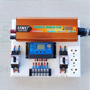 ชุดนอนนาพลังงานแสงอาทิตย์ รุ่น2000W UKC 12Vto 220V ครบชุดพร้อมใช้งาน แถมฟรีหลอด LED แผงโซล่าเซลล์ 20Wสาย9เมตร แบต ปากคีบ พร้อมส่ง