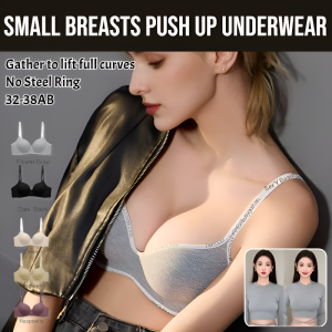 Small Breasts Push Up Underwear Seamless No Steel Ring Support Bra Women Adjustable Breathable Underwear Underwear Adjustable Letter Shoulder Strap