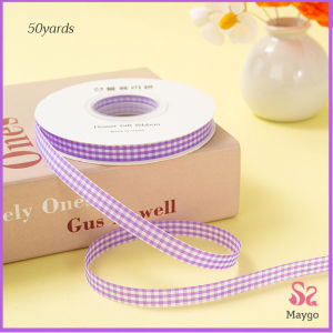 ริบบิ้นผ้าลายสก็อต ยาว 50 หลา ใช้สำหรับทำโบว์ ผูกของขวัญ งาน Diy ต่างๆ 1 ม้วน Decorative ribbon