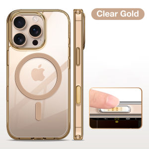 Sanptoch เคสโทรศัพท์แบบใสคริสตัล Magsafeสำหรับ iPhone 16 Pro Max กรอบ TPU นุ่มพร้อมฝาครอบด้านหลังแข็งใสสำหรับ iPhone 16 Plus สีด้านเคสกันกระแทกกันกระแทกทางทหาร