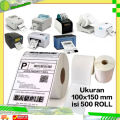 Label Thermal Printer Kertas Stiker Sticker Label Isi 500 Pcs /250 Pcs ROLL Ukuran 100 x 150 Termal 100x150 mm 10x15 cm Continuous dengan perekat untuk print cetak barcode. 