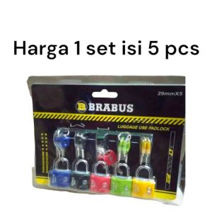gembok koper / gembok tas 20mm / harga 1 set 5 pcs/ merk Brabus