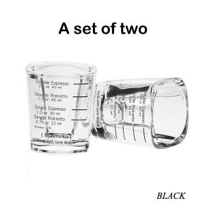 COD 2Pcs/Set Espresso Cup Espresso Shot Glass with Scale Coffee Measuring Cup Transparent Glass Cup