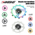 HASSNS Mountain bike road bike 11T 13T aluminum Jockey Wheel Rear Derailleur Pulley metal bearing guide pulley bearing for 7/8/9/10/11S. 