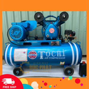 Máy nén khí dây curoa bình 80Lmàu xanh dương motor đồng có dầuCS2.25KW2 piston2* 65mmtốc độ 2850V/phútHiệu TOCHI TC0.25/8-80LĐ