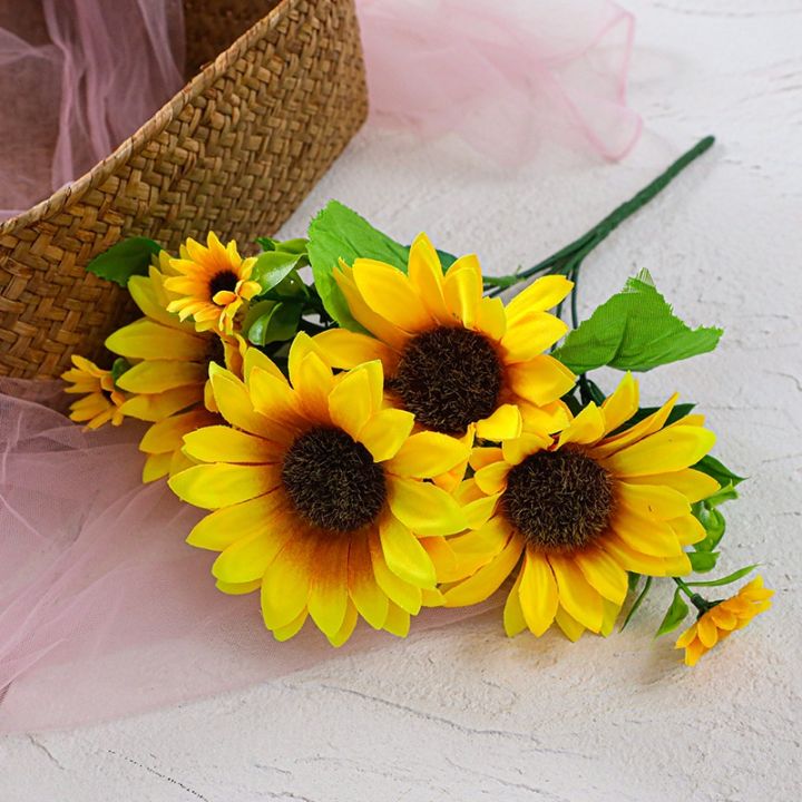 Artificial Sunflowers Bouquet Silk Flowers For Crafts Fake Sunflowers