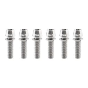 GOXBERK 6pcs/set Titanium-plated Bicycle Handlebar Screws M5 17MM Stainless Steel Bicycle Stem Screw Bike Stem Bolts Fix Bolt Bike Handle in Bolts Bike Handlebar