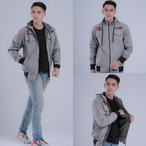 Pakaian Pria Jaket Parka Taslan Premium Jaket Outdoor Windbreaker Hoodie