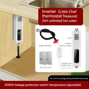 Instantaneous Electric Water Heater 3500W /5500W 220V LED Heater Hot Instant Shower Head Waterproof Touch Control Kitchen Bathroom Shower