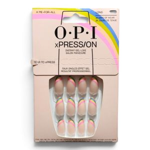 OPI xPRESS/ON Press On Nails Tear To xPress Long Rainbow French Tip Nude False Nails 30pcs Reusable