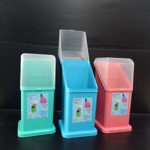 มีฝาเปิดปิด มีช่องแบ่ง ล้างล่างได้ รวม 3 สีพร้อมส่ง
