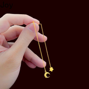 Dada Jewelry Pure 916 Gold Earrings Womens Temperament Star Moon Ear Line Small Fresh Ear Line Best Jewelry Gift for Women