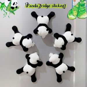 1Pcs 3D Plush Panda Refrigerator Magnetic Stickers Home Room Decoration Kawaii Magnetic Stickers Kid Cartoon Toy